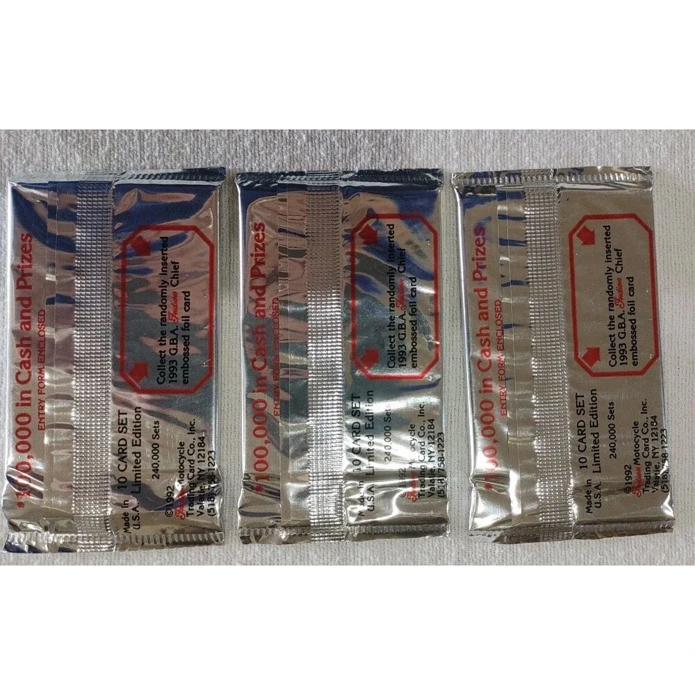 Indian Motorcycle Trading Cards 1992 Series 1. Unopened. 3 Sealed Packs